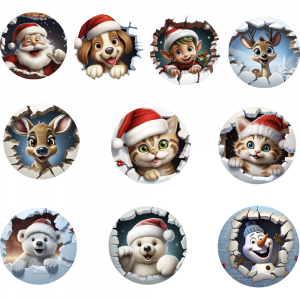 10x Mini-Bügelbilder - lustige Weihnachtsmotive